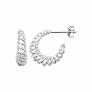 Mini créoles argent femme ajourées et torsadées Influences