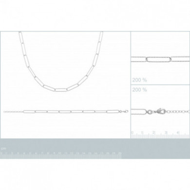 Bracelet argent 925 millièmes mailles rectangles ciselées