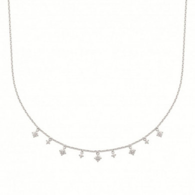 Collier argent femme oxydes de zirconium Influences