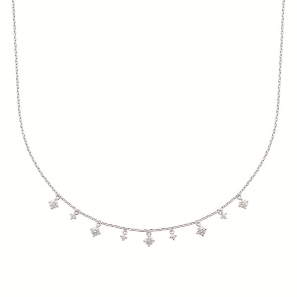 Collier argent femme oxydes de zirconium Influences