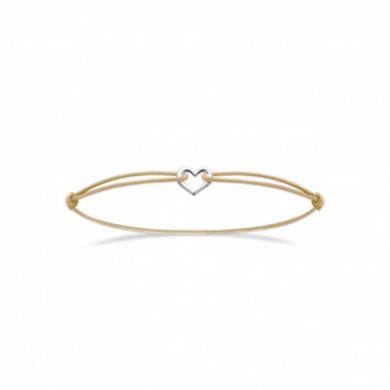 Bracelet cordon argent femme coeur Influences