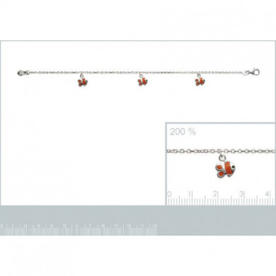 Bracelet argent 925 millièmes enfant breloques poissons Influences