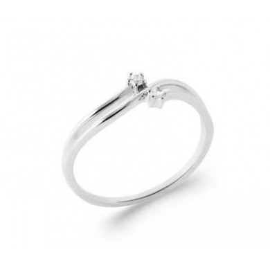 Bague argent 925  toi et moi et oxydes de zirconium Influences