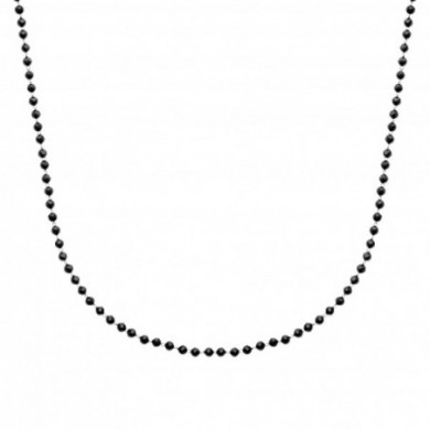 Collier Homme Perles Agate Noire Acier Inoxydable  Influences
