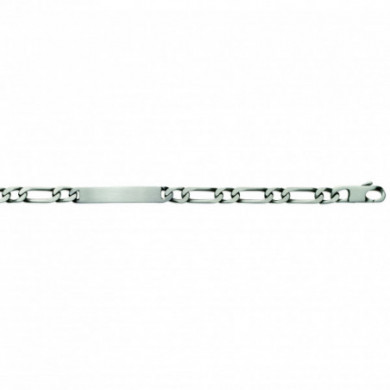 Gourmette argent 925 millièmes identité figaro 1+1, largeur 7 mm, Influences