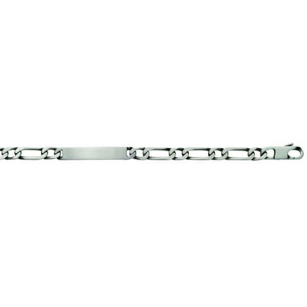 Gourmette argent 925 millièmes identité figaro 1+1, largeur 7 mm, Influences