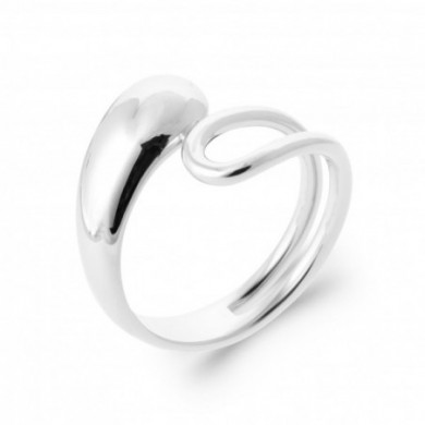 Bague argent femme en forme de goutte en toi et moi Influences