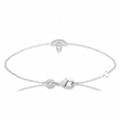 Bracelet argent femme feuille et oxydes de zirconium Influences