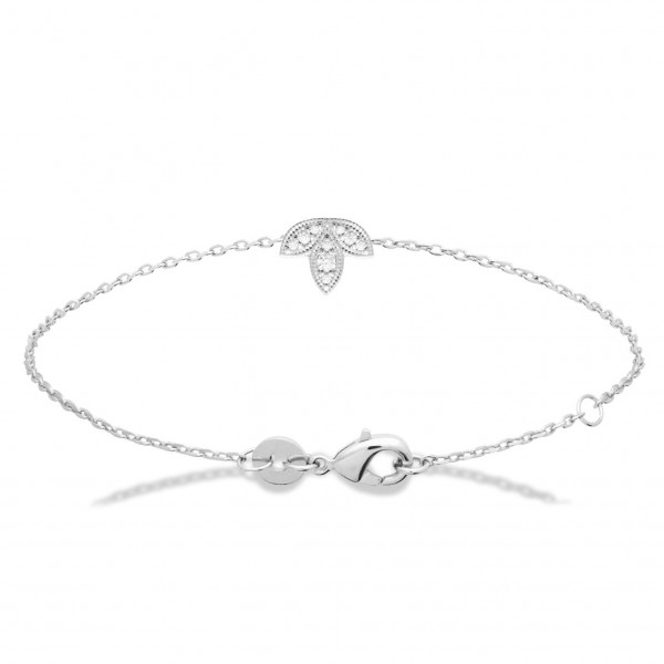 Bracelet argent femme feuille et oxydes de zirconium Influences