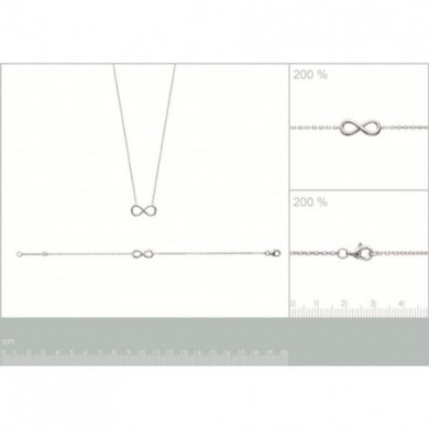 Collier argent 925 millièmes signe de l'infini Influences