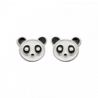 Boucles d’oreilles argent 925 millièmes panda noir et blanc, Influences
