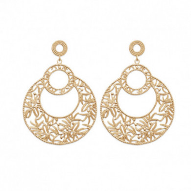 Boucles d’oreilles plaqué or 18 carats motif floral Influences