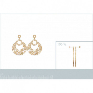 Boucles d’oreilles plaqué or 18 carats motif floral Influences
