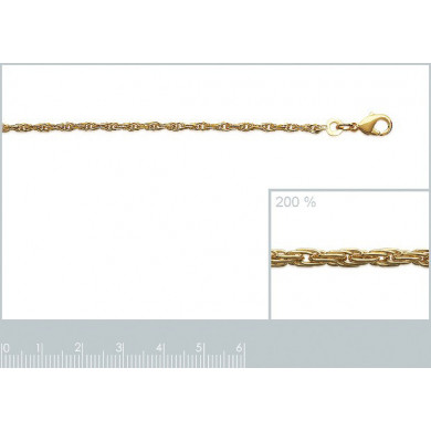 Chaîne plaqué or 18 carats maille corde Influences