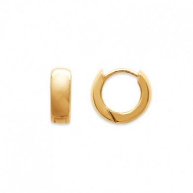 Créoles plaqué or 18 carats, diam. 15 mm, ép. 5 mm, Influences