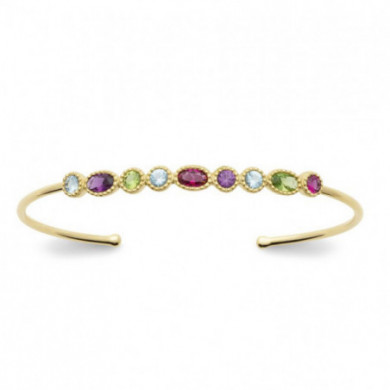 Bracelet or femme jonc multicolore Influences