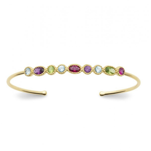 Bracelet or femme jonc multicolore Influences