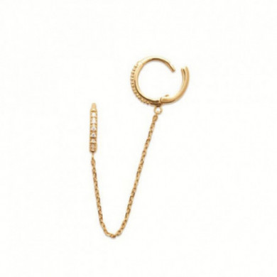 Boucles d’oreilles unitaire plaqué or 18 carats créoles strass Influences