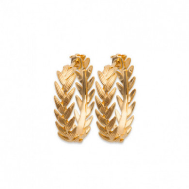 Créoles plaqué or 18 carats épis, diam. 25 mm, ép. 6 mm, Influences