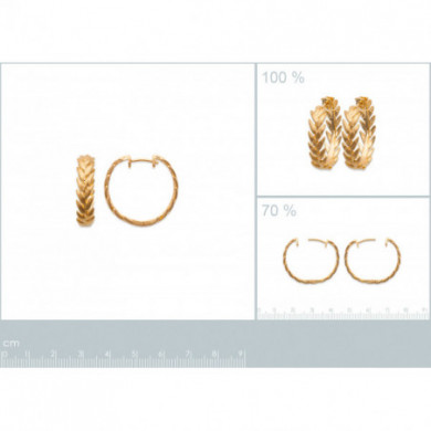 Créoles plaqué or 18 carats épis, diam. 25 mm, ép. 6 mm, Influences
