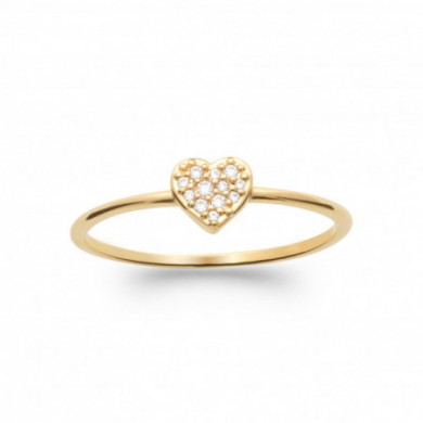 Bague or femme coeur oxydes de zirconium Influences