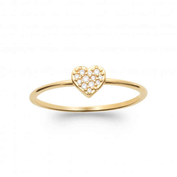 Bague or femme coeur oxydes de zirconium Influences