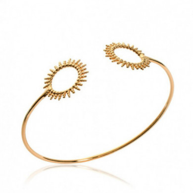 Bracelet or femme jonc soleil perlé Influences