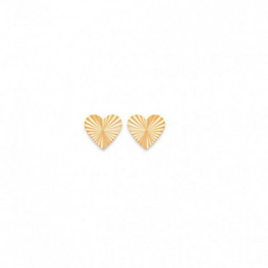 Boucles d’oreilles or femme, puces forme coeur Influences