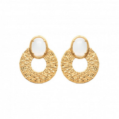 Boucles d’oreilles or femme pierre de lune Influences