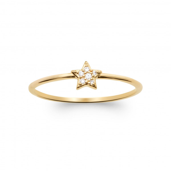 Bague or femme étoile et oxydes de zirconium Influences