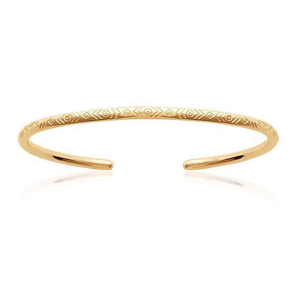 Bracelet or femme jonc gravé Influences