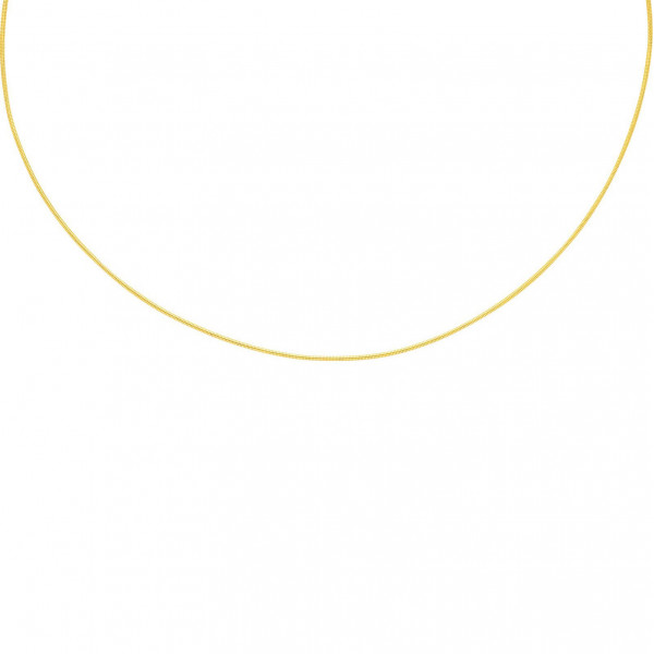 Collier Femme Or Oméga cable rond semi rigide 1,3 mm