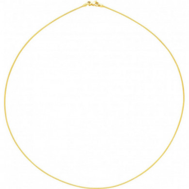 Collier Femme Or Oméga cable rond semi rigide 1,3 mm