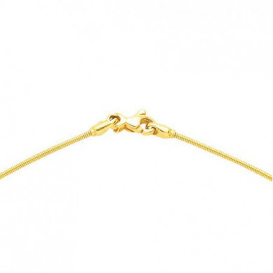 Collier Femme Or Oméga cable rond semi rigide 1,3 mm