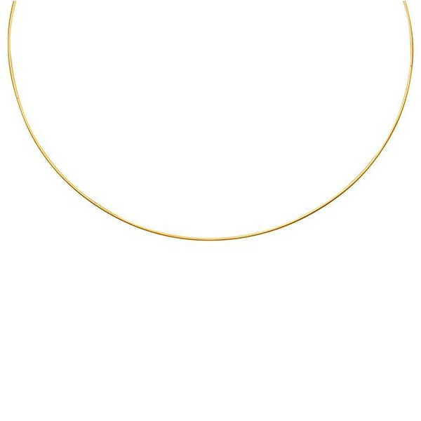 Collier Femme Or Oméga cable rond semi rigide 1 mm
