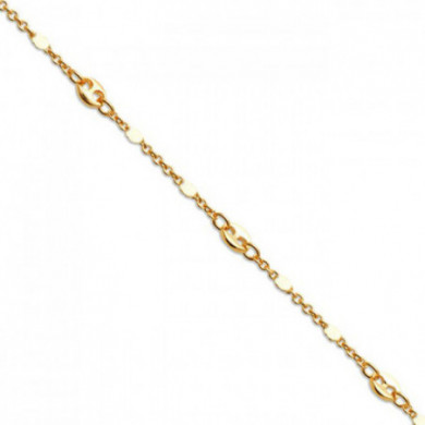 Bracelet plaqué or 18 carats maille fantaisie grain de café, Influences