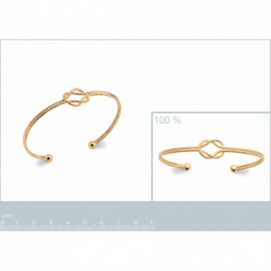 Bracelet plaqué or 18 carats jonc noeud marin Influences