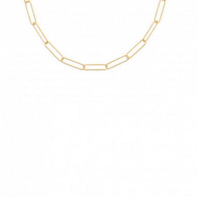 Collier plaqué or 18 carats motif rectangles ciselées Influences