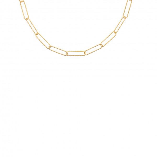 Collier plaqué or 18 carats motif rectangles ciselées Influences