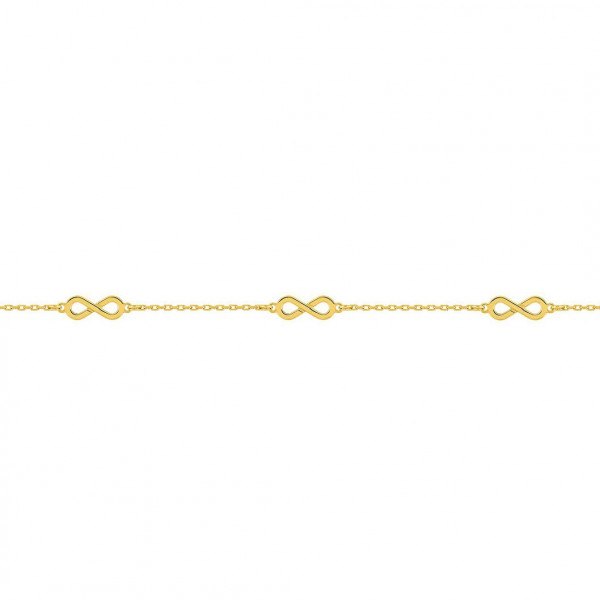 Bracelet or 18 carats infini cinq motifs