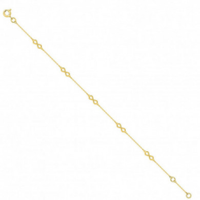 Bracelet or 18 carats infini cinq motifs