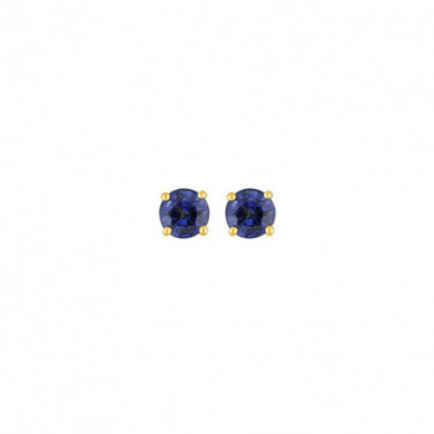 Boucles d'oreilles or 18 carats saphir bleu