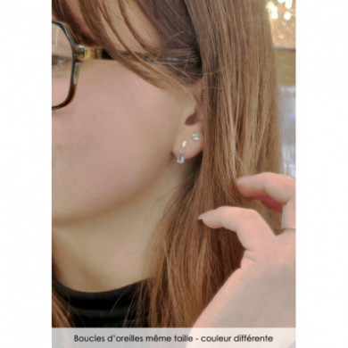 Boucles d'oreilles or 18 carats saphir bleu
