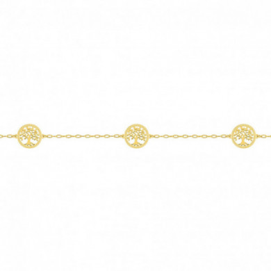 Bracelet or 18 carats arbre de vie 3 motifs