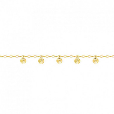 Bracelet or 18 carats pendentifs ronds ciselés