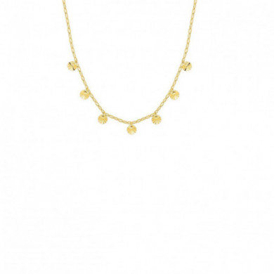 Collier or 18 carats pendentifs ronds ciselés