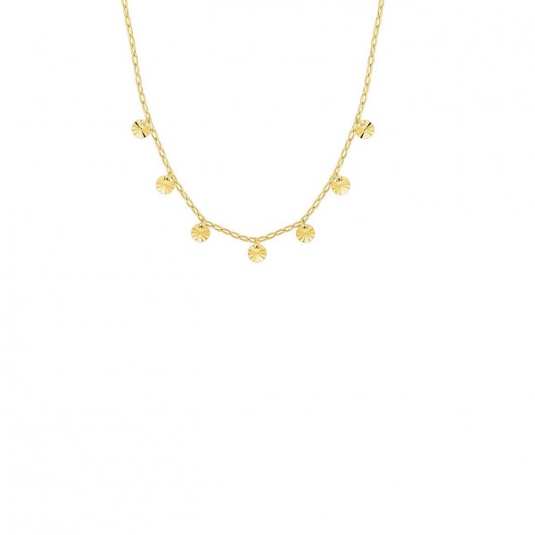 Collier or 18 carats pendentifs ronds ciselés