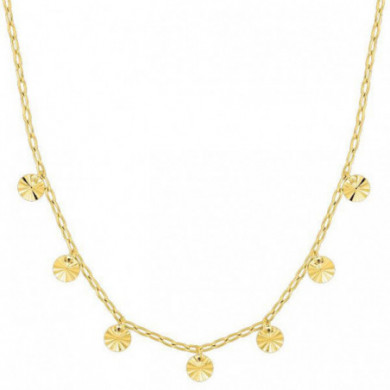 Collier or 18 carats pendentifs ronds ciselés