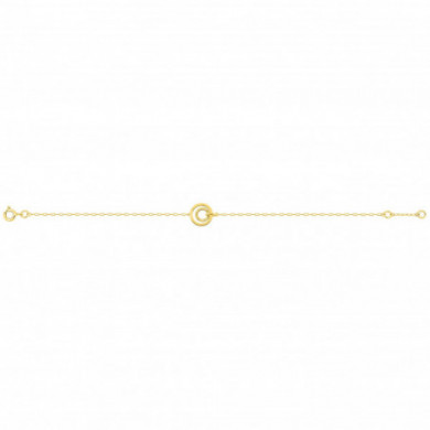 Bracelet or 18 carats double cercle martelé