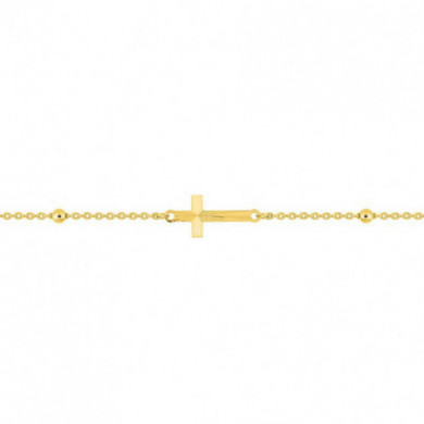 Bracelet or 18 carats croix ciselé
